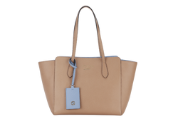 GUCCI DOLLAR SWING TOTE (354408.204991) LIGHT BROWN MINERAL BLUE CALFSKIN GOLD HARDWARE NO DUST COVER