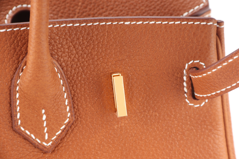HERMES BIRKIN 25 FAUVE BARENIA FAUBOURG LEATHER STAMP K (YEAR 2025) GOLD HARDWARE WITH LOCK & KEYS, DUST COVER AND BOX