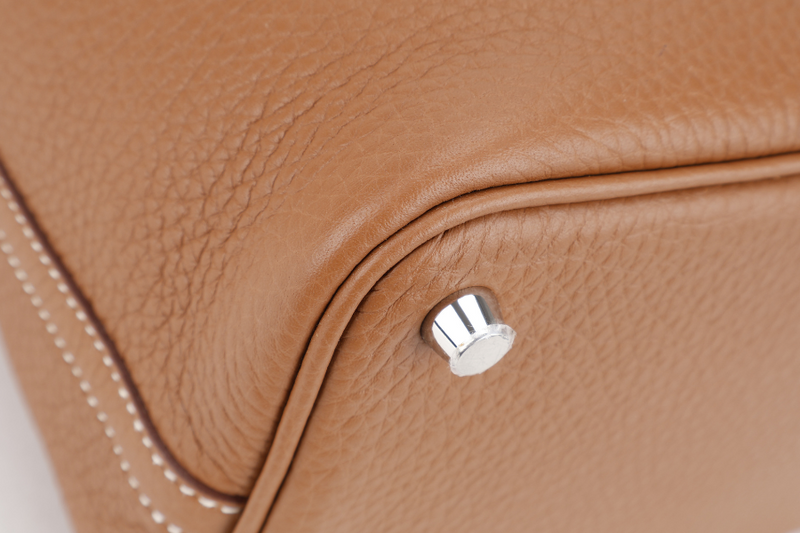 HERMES PICOTIN 18 CLEMENCE ECLAT TAURILLON GOLD ROSE SAKURA STAMP W (YEAR 2024) SILVER HARDWARE WITH LOCK&KEYS, DUST COVER, BOX AND PAPER BAG
