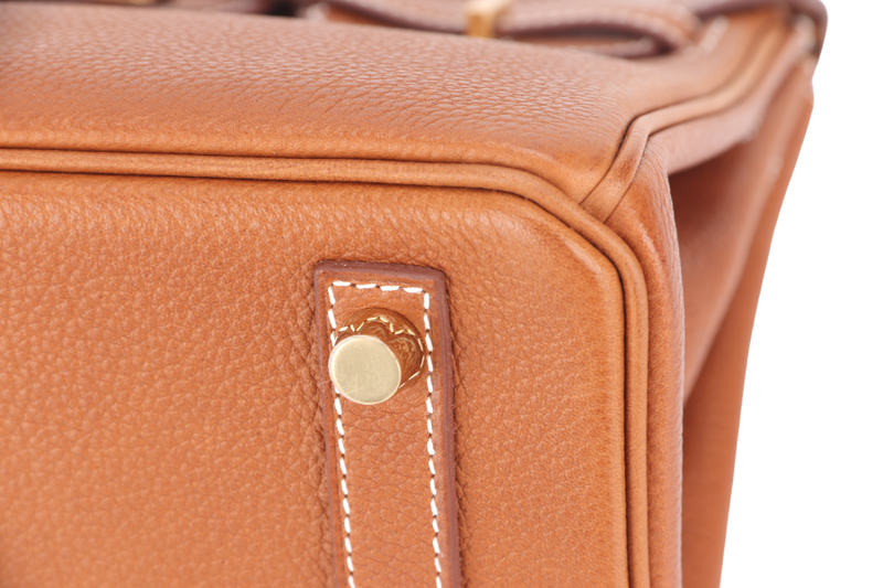 HERMES BIRKIN 25 FAUVE BARENIA FAUBOURG LEATHER STAMP K (YEAR 2025) GOLD HARDWARE WITH LOCK & KEYS, DUST COVER AND BOX