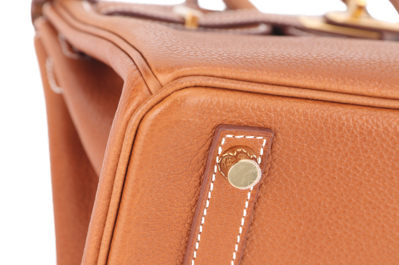 HERMES BIRKIN 25 FAUVE BARENIA FAUBOURG LEATHER STAMP K (YEAR 2025) GOLD HARDWARE WITH LOCK & KEYS, DUST COVER AND BOX