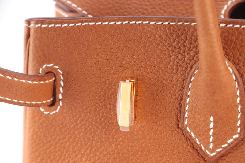 HERMES BIRKIN 25 FAUVE BARENIA FAUBOURG LEATHER STAMP K (YEAR 2025) GOLD HARDWARE WITH LOCK & KEYS, DUST COVER AND BOX