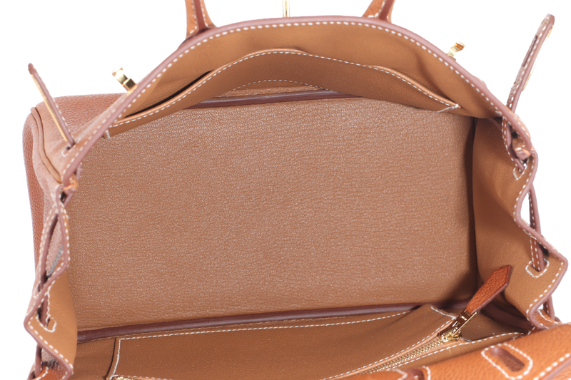 HERMES BIRKIN 25 FAUVE BARENIA FAUBOURG LEATHER STAMP K (YEAR 2025) GOLD HARDWARE WITH LOCK & KEYS, DUST COVER AND BOX