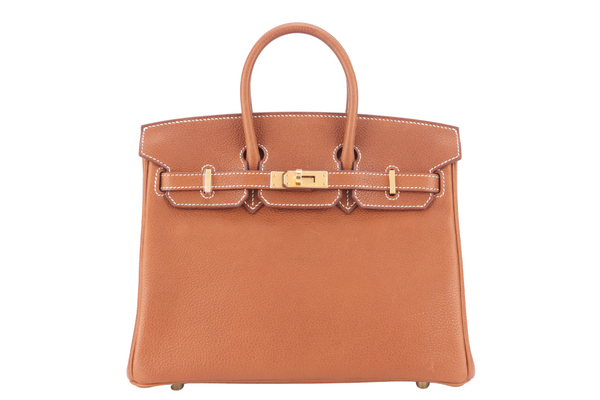 HERMES BIRKIN 25 FAUVE BARENIA FAUBOURG LEATHER STAMP K (YEAR 2025) GOLD HARDWARE WITH LOCK & KEYS, DUST COVER AND BOX