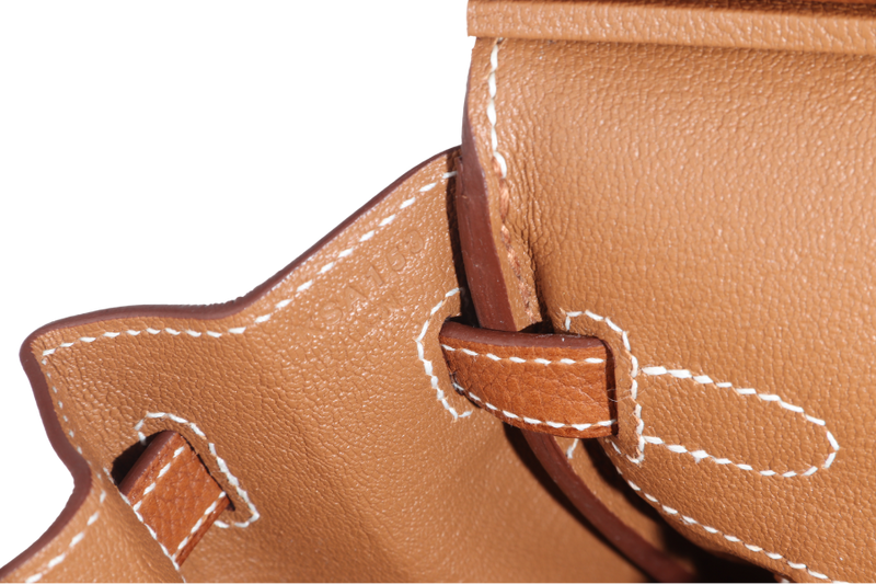 HERMES BIRKIN 25 FAUVE BARENIA FAUBOURG LEATHER STAMP K (YEAR 2025) GOLD HARDWARE WITH LOCK & KEYS, DUST COVER AND BOX