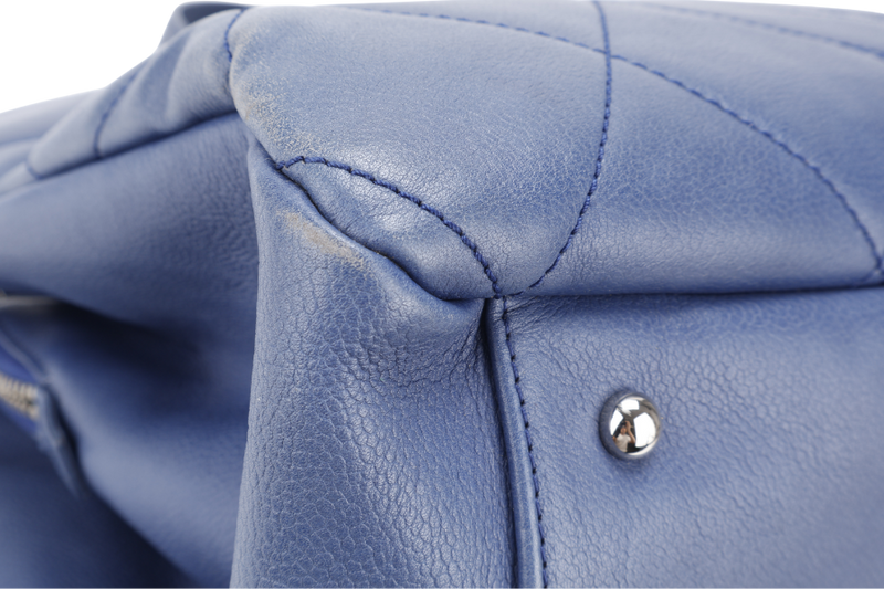 CHANEL TIMELESS SOFT SHOPPER TOTE BLUE CAVIAR LEATHER SILVER HARDWARE (1277xxxx) WITH DUST COVER