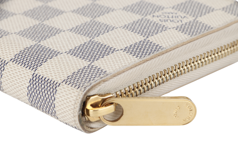 LOUIS VUITTON ZIPPY DAMIER AZUR LONG WALLET (N60019) GOLD HARDWARE WITH DUST COVER