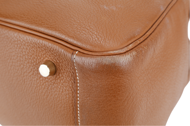 HERMES LINDY 34 STAMP K SQUARE (YEAR 2007) GOLD CLEMENCE LEATHER GOLD HARDWARE WITH DUST COVER