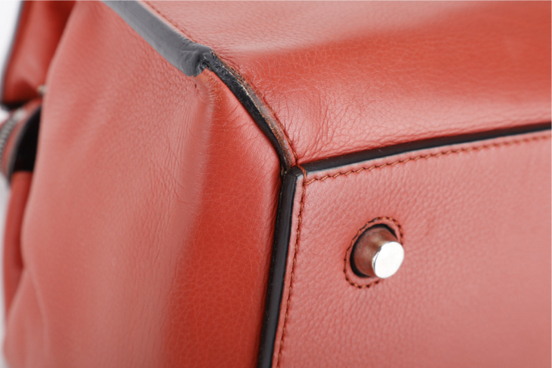 CELINE RED EDGE SHOULDER BAG SILVER HARDWARE NO DUST COVER