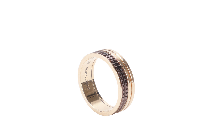 BOUCHERON QUATRE RING 18K YG 9.34G WITH BOX, DUST COVER AND CERT