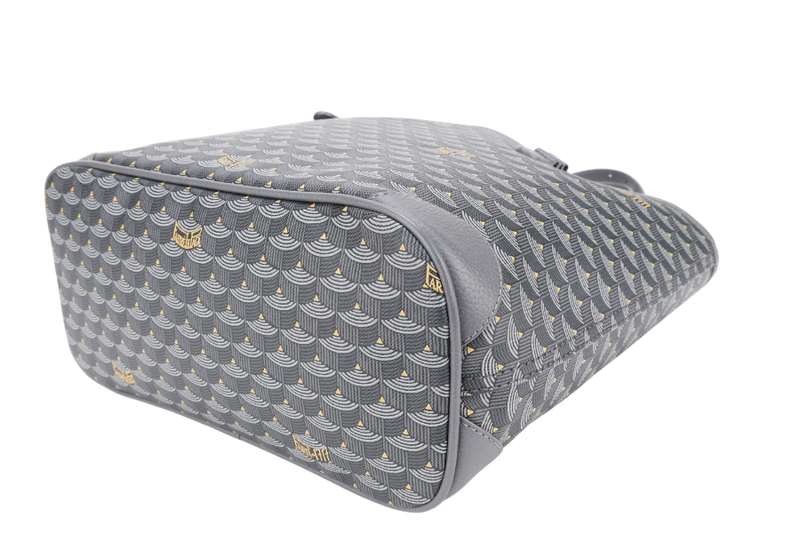 FAURE LE PAGE DAILY BATTLE TOTE GREY CANVAS SILVER HARDWARE 1905 WITH BAG ORGANISER