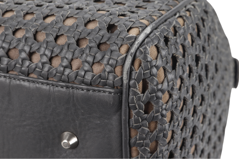 RABEANCO SPEEDY DARK GREY WEAVE LEATHER