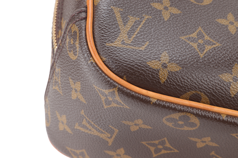 LOUIS VUITTON TROUVILLE HANDBAG MONOGRAM CANVAS GOLD HARDWARE WITH KEYS&LOCK AND DUST COVER