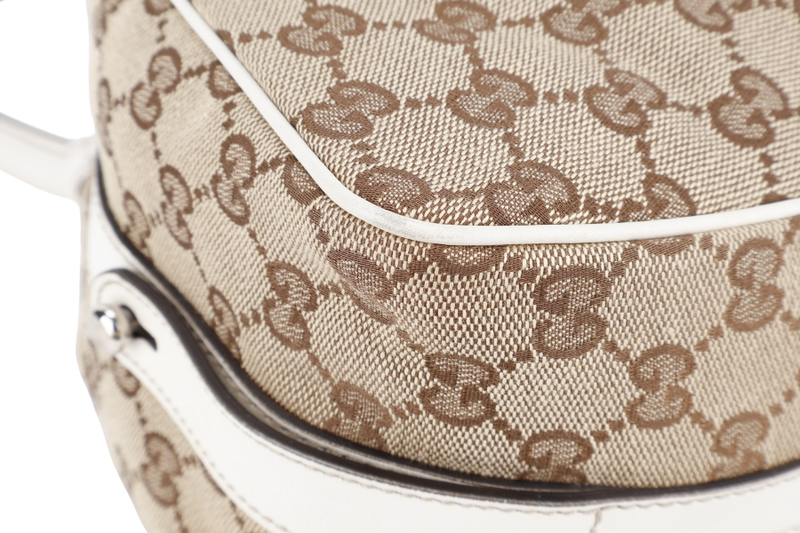 GUCCI ABBEY GG BROWN CANVAS SHOULDER TOTE WITH DUST COVER