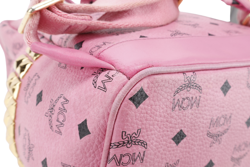 MCM STARK BACKPACK IN PINK VISETORS LEATHER GOLD HARDWARE NO DUST COVER