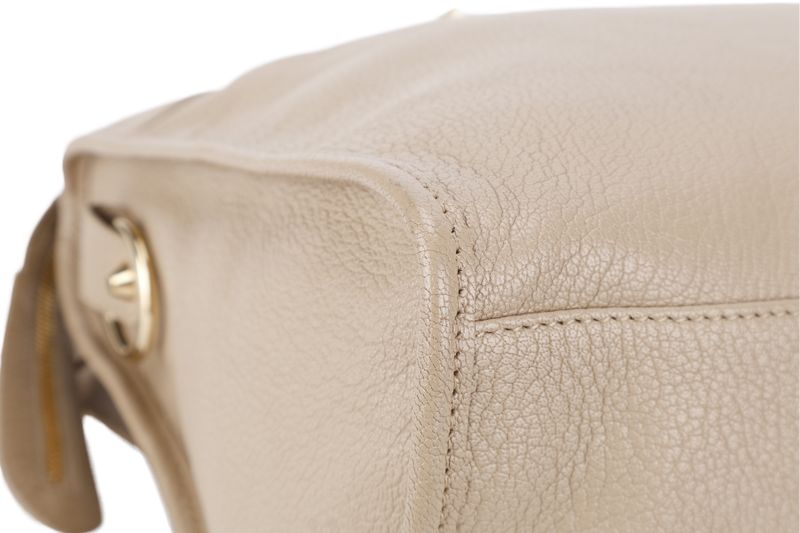 BALENCIAGA CITY BAG SMALL BEIGE LATTE LEATHER GOLD HARDWARE WITH MIRROR POCKET, STRAPS AND DUST COVER