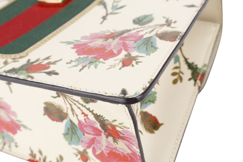 GUCCI SYLVIE FLORAL MEDIUM LEATHER GOLD HARDWARE NO DUST COVER