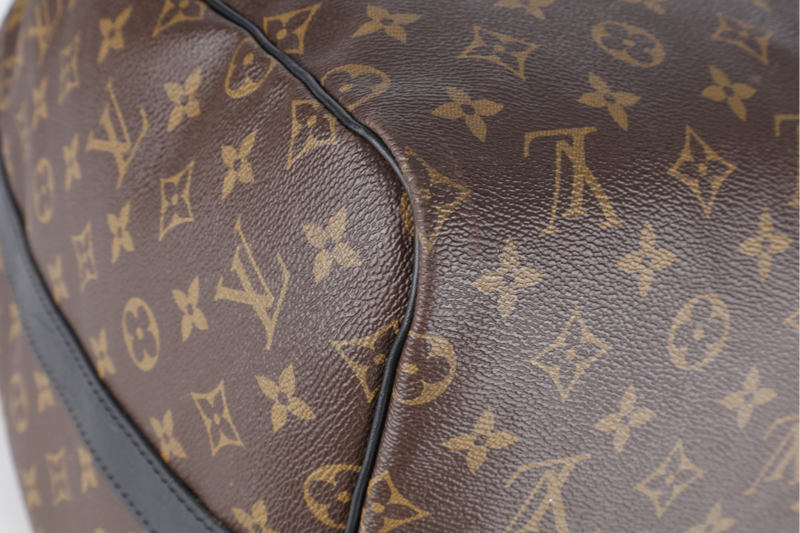 LOUIS VUITTON M56711 KEEPALL BANDOULIERE 55 MONOGRAM CANVAS SILVER HARDWARE (INITIALS NAME _ E.C.A) WITH STRAPS