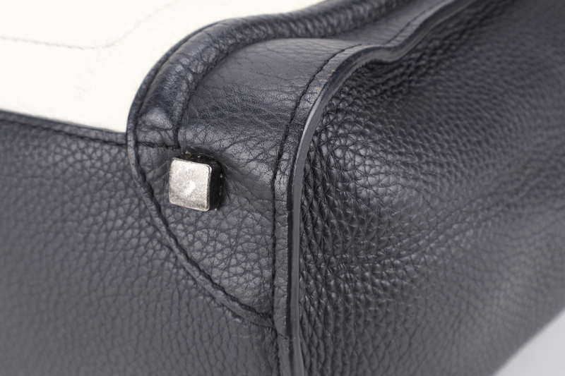 CELINE LUGGAGE TOTE BAG MICRO WHITE TRICOLOR CALF LEATHER SILVER HARDWARE NO DUST COVER