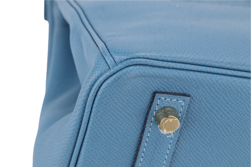HERMES BIRKIN 30 BLUE PARADISE EPSOM GOLD HARDWARE STAMP C (YEAR 2018) WITH KEYS, LOCK, RAINCOAT AND DUST COVER