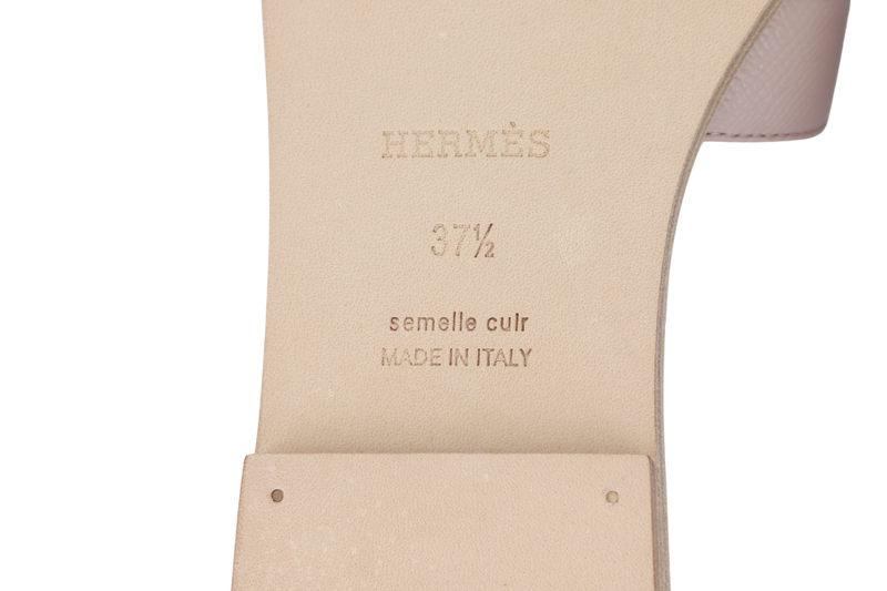 HERMES ORAN SANDAL ROSE PORCELAINE SIZE 37.5 WITH DUST COVER AND BOX