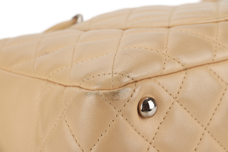 CHANEL VINTAGE CAMBON BOWLER BAG (1023xxxx) BEIGE LAMBSKIN WITH DUST COVER AND BOX