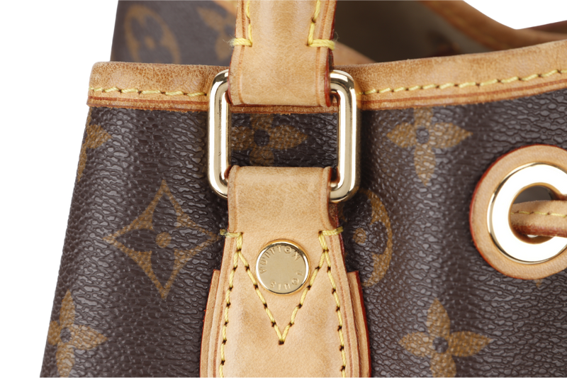 LOUIS VUITTON EDEN NOE 2WAYS BAG (M43520) BROWN MONOGRAM CANVAS GOLD HARDWARE WITH STRAP AND DUST COVER