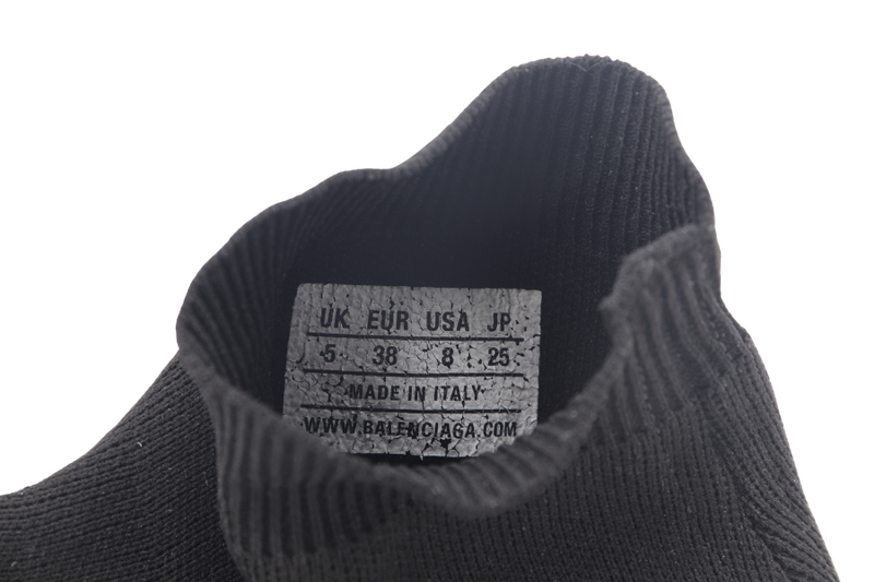 BALENCIAGA KNIT GRAFFITI SOLE SPEED LT GRAFFITI SNEAKERS IN BLACK EU SIZE 38 WITH DUST COVER NO BOX