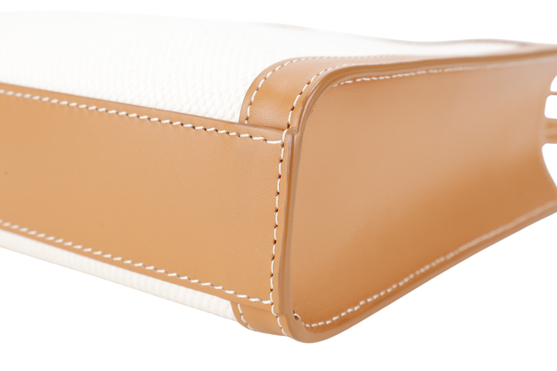 CELINE CABAS VERTICAL TOTE NATURAL TAN COLOR GOLD HARDWARE WITH STRAPS AND DUST COVER