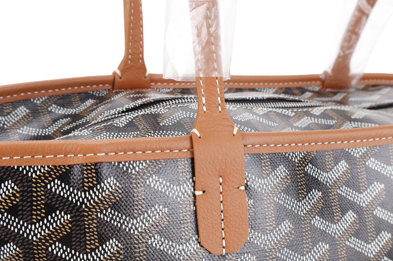 GOYARD ARTOIS PM BAG BLACK AND TAN COLOR WITH DUST COVER