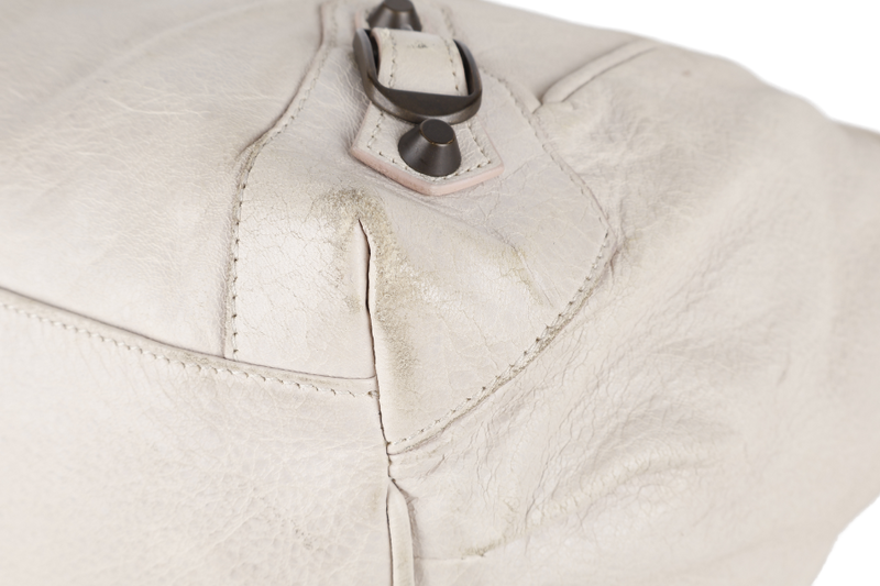 BALENCIAGA SUNDAY CITY LIGHT CREAM LAMBSKIN LEATHER NO DUST COVER