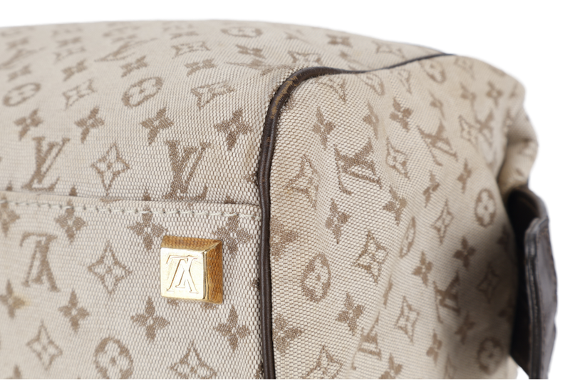 LOUIS VUITTON MINI JOSEPHINE PM BEIGE MINI LIN CANVAS GOLD HARDWARE NO DUST COVER