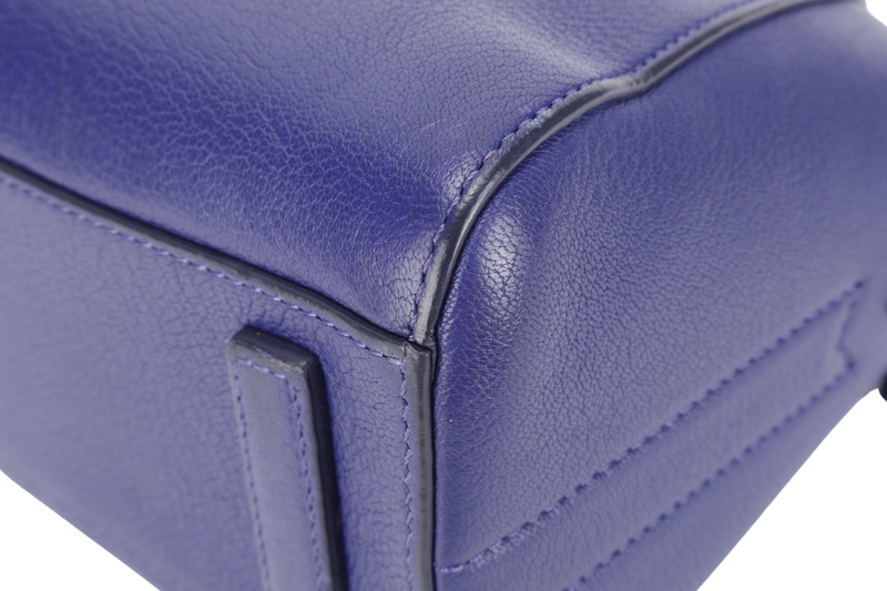 GIVENCHY ANTIGONA SMALL BLUE LEATHER SILVER HARDWARE WITH STRAPS AND DUST COVER