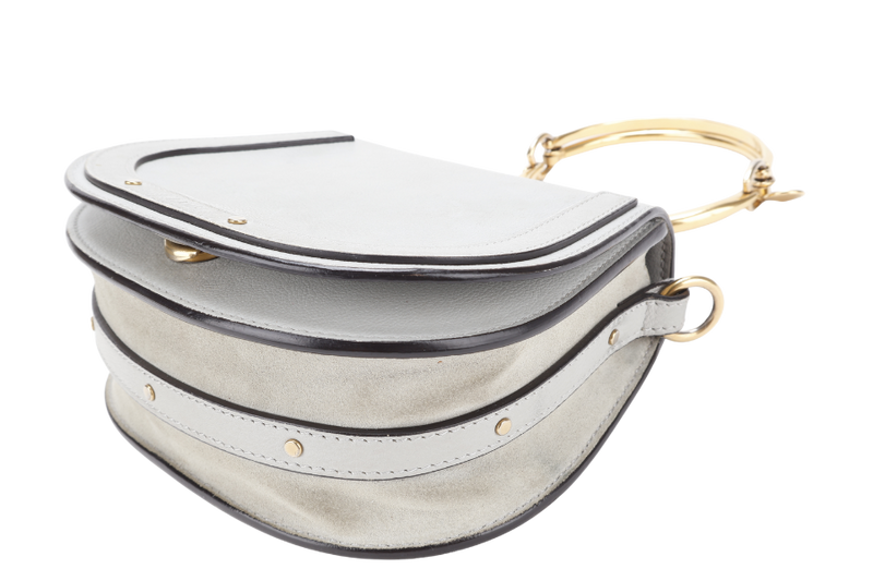 CHLOE NILE BRACELET SHOULDER BAG ETAIN CALF LEATHER GOLD HARDWARE WITH DUST COVER AND STRAPS