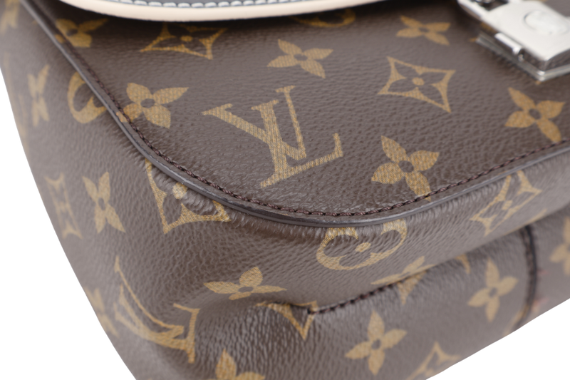 LOUIS VUITTON M44115 CHAIN IT BLACK CALFSKIN x MONOGRAM SILVER HARDAWARE, GOLD HARDWARE WITH STRAPS AND DUST COVER