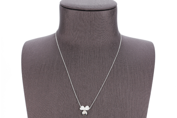TIFFANY & CO. PAPER FLOWER PENDANT NECKLACE PT950 WITH DIAMOND 3.7G WITH BOX