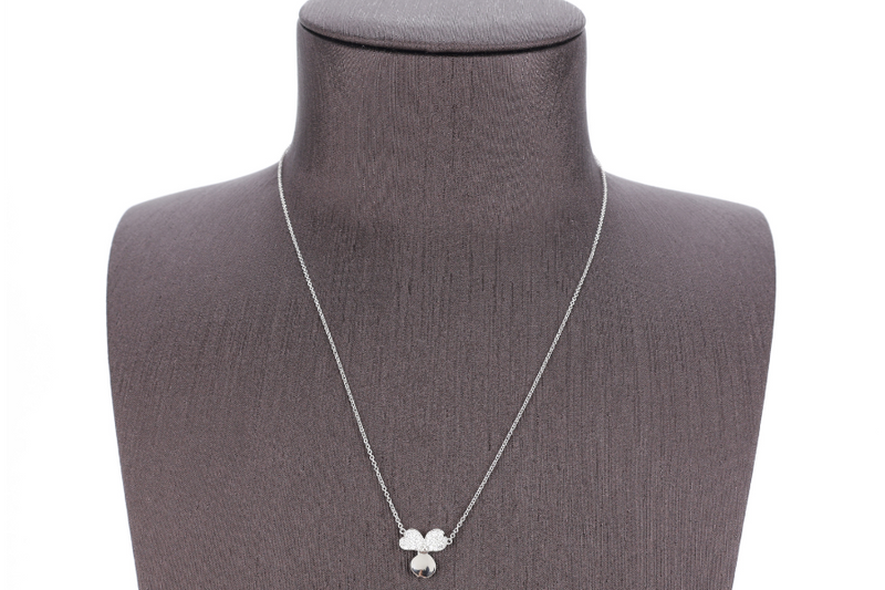 TIFFANY & CO. PAPER FLOWER PENDANT NECKLACE PT950 WITH DIAMOND 3.7G WITH BOX