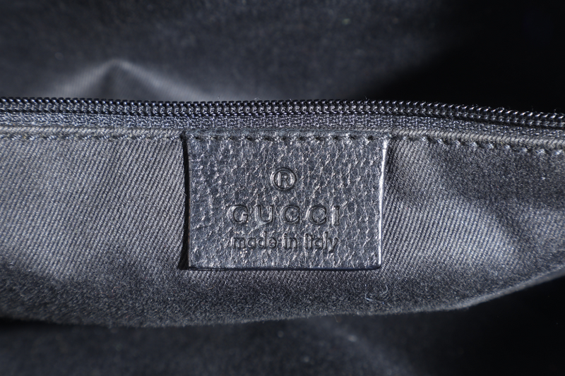 GUCCI BLACK CANVAS TOTE BAG SILVER HARDWARE NO DUST COVER