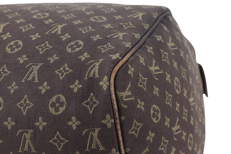 LOUIS VUITTON SPEEDY 30 (M95224) BROWN MINI LIN GOLD HARDWARE WITH DUST COVER