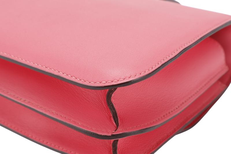 HERMES CONSTANCE 18 STAMP A (YEAR 2017) ROSE AZALEE SWIFT LEATHER SILVER HARDWARE WITH DUST COVER