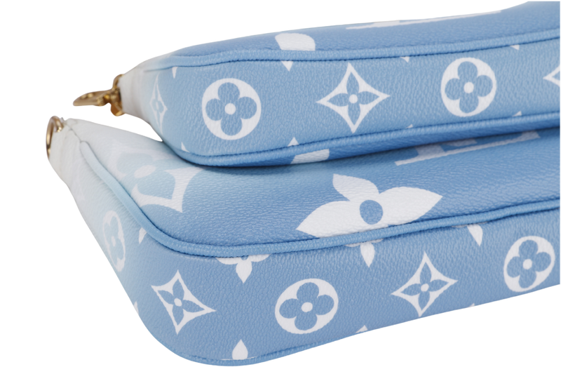 LOUIS VUITTON M57633 MULTI POCHETTE ACCESSORIES BLUE GIANT MONOGRAM CANVAS, WITH STRAP, CHAIN, DUST COVER & BOX