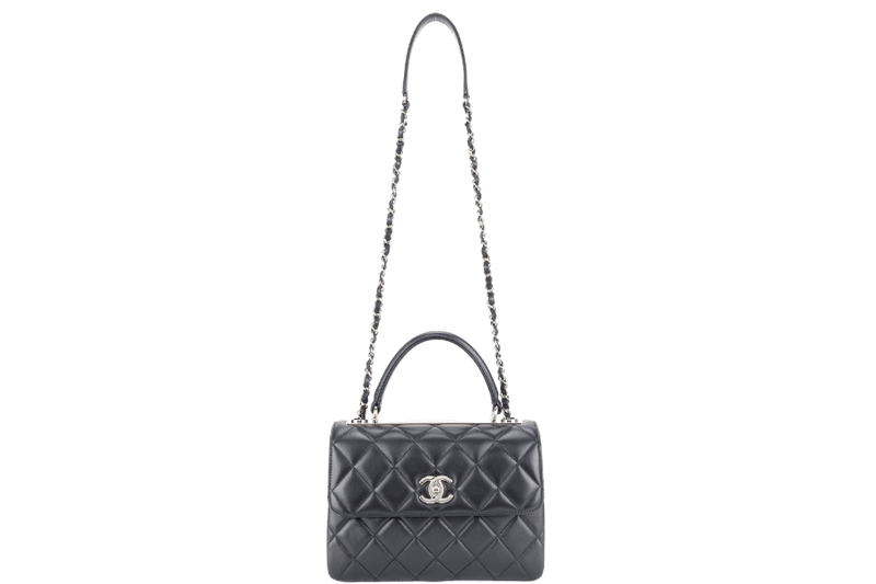 CHANEL TRENDY CC BLACK LAMBSKIN LIGHT GOLD HARDWARE (3126xxxx) WITH CARD, CARE BOOK, DUST COVER AND BOX