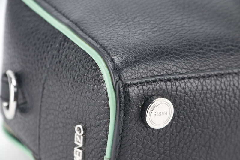 KENZO TIGER EMBROIDERY CROSSBODY BAG GREEN-BLACK SILVER HARDWARE WITH DUST COVER
