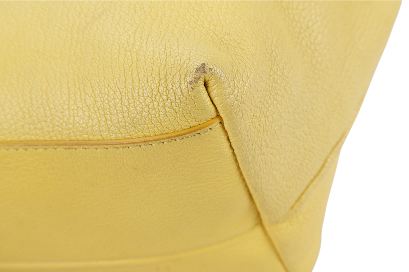 SALVATORE FERRAGAMO MIKA CONVERTIBLE TOTE BAG LARGE YELLOW LEATHER GOLD HARDWARE WITH DUST COVER