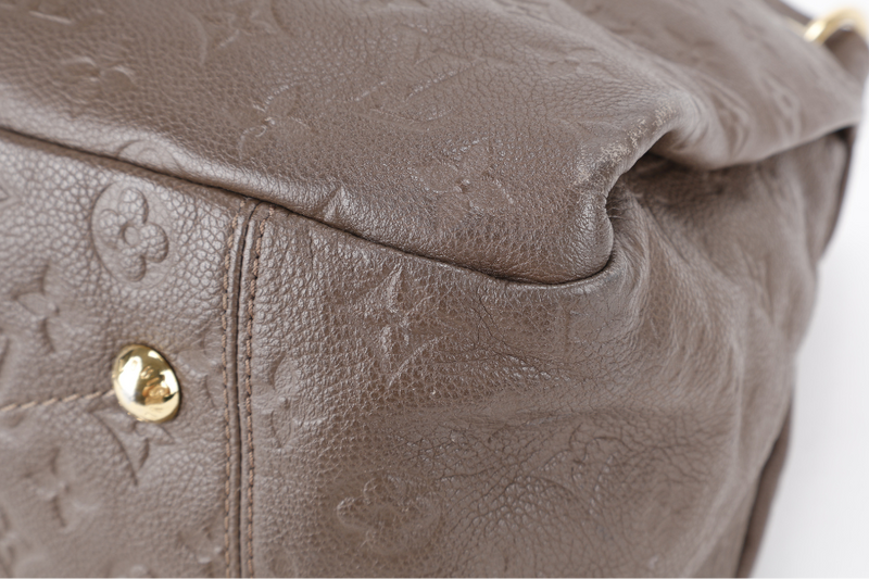LOUIS VUITTON ARTSY BROWN MONOGRAM EMPREINTE CALFSKIN LEATHER GOLD HARDWARE WITH DUST COVER