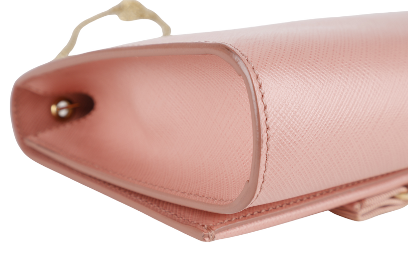 SALVATORE FERRAGAMO VARA CHAIN SHOULDER BAG PINK LEATHER GOLD HARDWARE NO DUST COVER