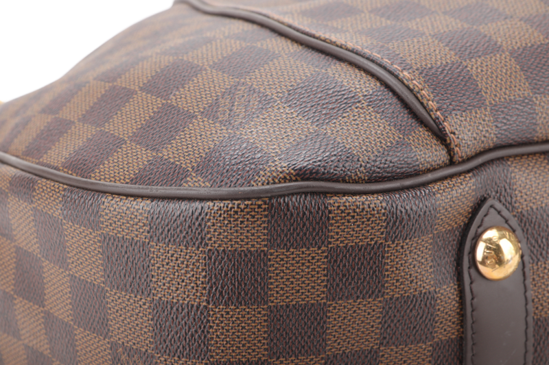 LOUIS VUITTON GALLIERA PM DAMIER EBENE CANVAS GOLD HARDWARE WITH DUST COVER