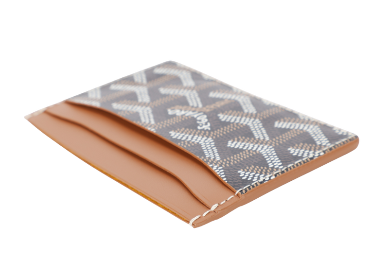 GOYARD SAINT-SULPICE CARD WALLET BLACK AND TAN COLOR WITH BOX