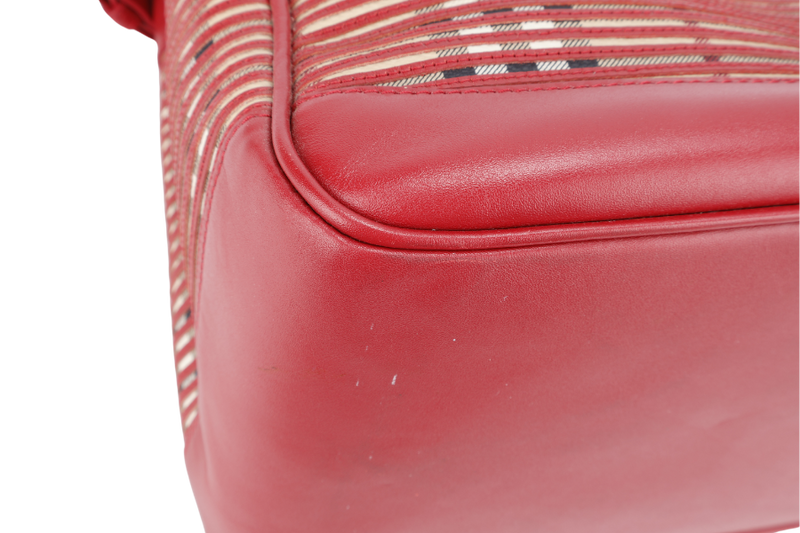 BURBERRY RAVENSCLON PINK HAYMARKET CHECK HANDBAG WITH DUST COVER