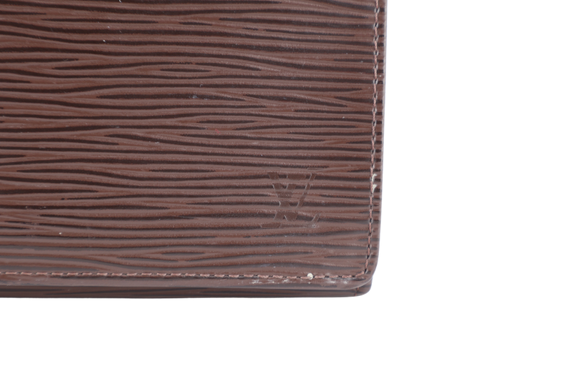 LOUIS VUITTON WALLET BROWN EPI LEATHER SILVER HARDWARE NO DUST COVER